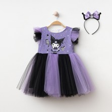 Kuromi Baskılı Taçlı Kız Abiye