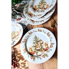 Winterie 6’lı Dijital Baskı Yılbaşı Servis Tabağı Seti – 26 cm