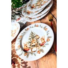 Winterie 6’lı Dijital Baskı Yılbaşı Servis Tabağı Seti – 26 cm