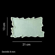 ElHobi Eksantrik Dikdörtgen Silikon Epoksi Reçine Tepsi Kalıbı - 21 cm