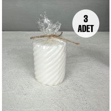 3'lü Burgu Model Kokulu Mum Seti Beyaz
