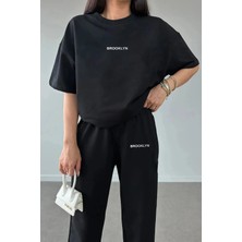 Calp Teks Broklyn Basklı T-Shirt/eşofman Unısex Takım