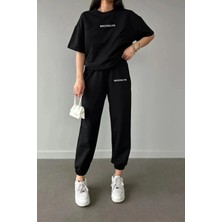 Calp Teks Broklyn Basklı T-Shirt/eşofman Unısex Takım