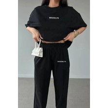 Calp Teks Broklyn Basklı T-Shirt/eşofman Unısex Takım