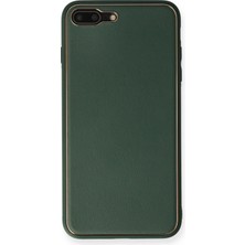 Newface iPhone 8 Plus Kılıf Coco Deri Silikon Kapak - Yeşil