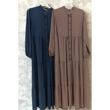 Medine Ipeği Tesettür Elbise - Büyük Beden Seçenekleri ile