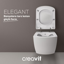 Creavit Elegant Rim-Off Asma Klozet ve Elegant Duroplast Yavaş Kapanan Klozet Kapağı