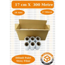Dilimli Streç Film 10CM x 300M Şeffaf 17 Mikron (30'lu Paket) - Koli, Eşya ve Palet Streçi