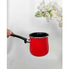 Kırmızı Emaye Kahve Cezve 750 ml 10 cm Yumurta Haşlama