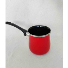 Kırmızı Emaye Kahve Cezve 750 ml 10 cm Yumurta Haşlama