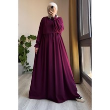 Ande Tesettür Manolya Elbise - Vişne