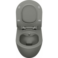 Free Rim-Off Duroplast Yavaş Kapanan Klozet Kapaklı Cool Grey Set