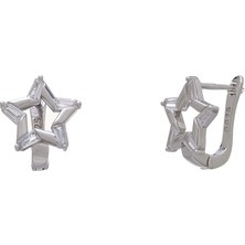 Yıldız Model Baget Taşlı 925 Ayar Gümüş Kadın Küpe