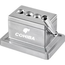 Cohiba Gümüş Masa Tipi 4 Fonksiyonlu Metal Puro Makası Kesici