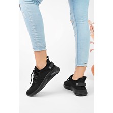 Siyah Unisex Triko Sneaker Rahat Hava Alabilen Kokusuz Spor Ayakkabı 4555