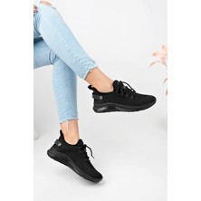 Siyah Unisex Triko Sneaker Rahat Hava Alabilen Kokusuz Spor Ayakkabı 4555