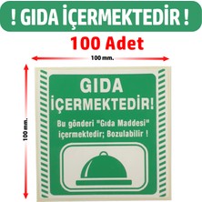 Gıda Içermektedir Etiketi, Soğuk Zincir Etiketi Kargo Ürün Uyarı Etiketi 100 Adet