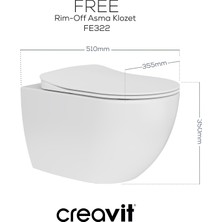Free Rim-Off Duroplast Yavaş Kapanan Klozet Kapaklı Beyaz Set