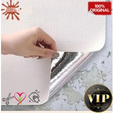 Renkli Duvarlar Kendinden Yapışkanlı 3D Desenli Beyaz Alüminyum Folyolu Duvar Kağıdı Paneli 50X280 cm
