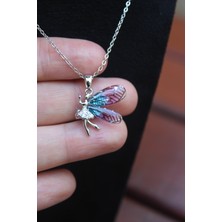 Aetheria Ala Kanatlı Peri Zirkon Kolye Çelik Kolye