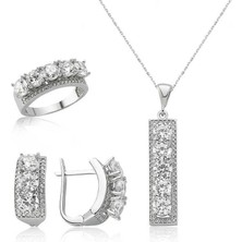 Gümüş 5 Taş Bayan Set