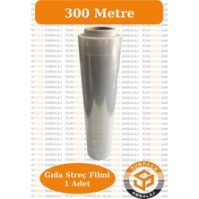 Gıda Streç Filmi 30CM x 300M - 9 Mkrn, Sarı, 6 Adet, Gıda Temasına Uygun