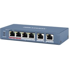 <![cdata[hıkvısıon 4port 65W Full Poe DS-3E0106HP-E 10/100 2x-Uplınk Yönetilemez Switch Metal]]>