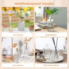 Fransız Dantel Desen Mini Cam Vazo - 13 cm