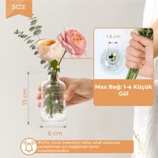 Fransız Dantel Desen Mini Cam Vazo - 13 cm