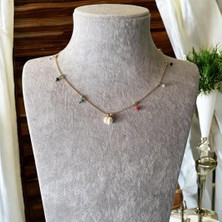 Inci Uçlu Renkli Minik Bijuteri Kolye