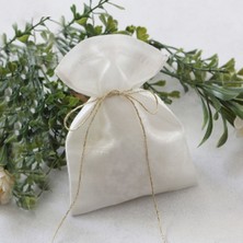 Krem Osmanlı Ipeği Kese, 10X15 cm  10 Adet