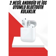 Buğz 2. Nesil Bluetooth Android ve Ios Uyumlu Kablosuz Kulaklık Çağrı Cevaplama