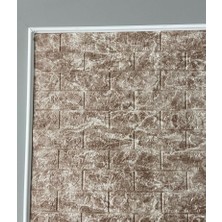 Renkli Duvarlar Kendinden Yapışkanlı 3D Koyu Bej Tuğla Duvar Kağıdı Paneli NW125