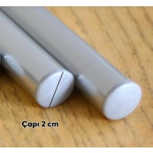 2 'li Oklava Alüminyum Paslanmaz (74-49 Cm) Metal Oklava Seti Hamur Açma Aparatı Sofra Mutfak