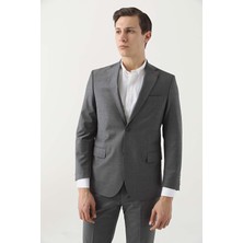 D'S Damat Ds Damat Comfort Fit Gri Düz Travel Takim Elbise 4HE05OB35604M