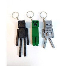 Elite Iskelet Creeper ve Enderman Karakterleri 3 Lü Anahtarlık Seti 1 Adet
