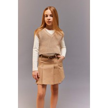 DeFacto Kız Çocuk V Yaka Triko Süveter D9213A825SP