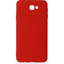 Newface Samsung Galaxy J7 Prime Kılıf Nano Içi Kadife Silikon - Kırmızı