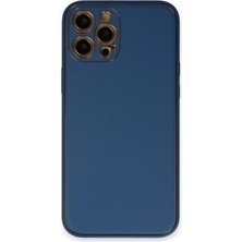 Newface iPhone 12 Pro Kılıf Coco Deri Silikon Kapak - Açık Mavi