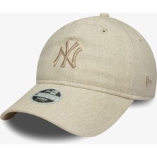 New Era 9forty New York Yankes Mlb Linen Kadın Krem Şapka.-