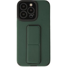 Newface iPhone 14 Pro Kılıf Mega Standlı Silikon - Yeşil