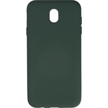 Newface Samsung Galaxy J7 Pro / J730 Kılıf Nano Içi Kadife Silikon - Koyu Yeşil