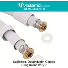Valtemo Europe 150 Cm  Beyaz NeoFlex Pvc Duş Hortumu, Gerçek Prinç, 5 Katmanlı, Ultra Kaliteli Vs-258