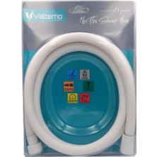 Valtemo Europe 150 Cm  Beyaz NeoFlex Pvc Duş Hortumu, Gerçek Prinç, 5 Katmanlı, Ultra Kaliteli Vs-258