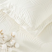Linens Leaf Çift Kişilik Yatak Örtüsü Seti Ekru