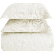 Linens Leaf Çift Kişilik Yatak Örtüsü Seti Ekru