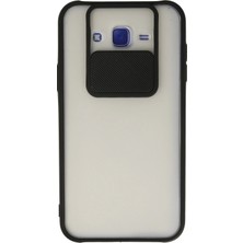 Newface Samsung Galaxy J7 Kılıf Palm Buzlu Kamera Sürgülü Silikon - Siyah