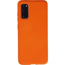 Newface Samsung Galaxy S20 Kılıf Nano Içi Kadife Silikon - Turuncu