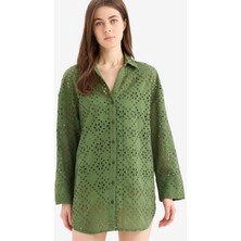 DeFacto Regular Fit Pamuklu Brode Plaj Gömleği C0506AX25SM