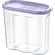 2 Kapaklı Ölçekli Erzak Kuru Gıda Saklama Kutusu Kabı - 1,7 Litre